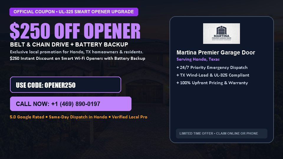 Martina Premier Garage Door $250 OFF Premium LiftMaster Opener Installation
